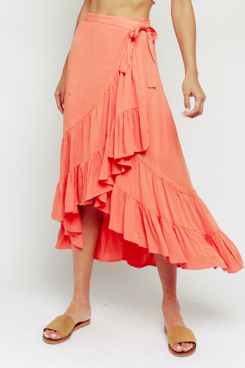 FL Grapefruit Wrap Skirt